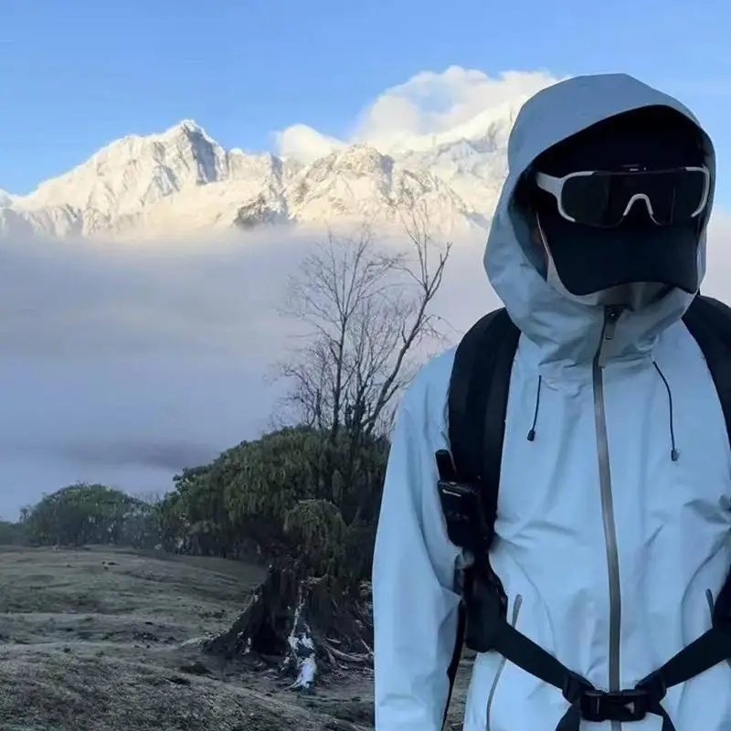 Mountain Biking Jacket - เสื้อกันฝนไม่มีโลโก้ ARC เสื้อแจ็คเก็ตกันฝนสำหรับกีฬาปีนเขา กันลม กันน้ำ สามชั้น