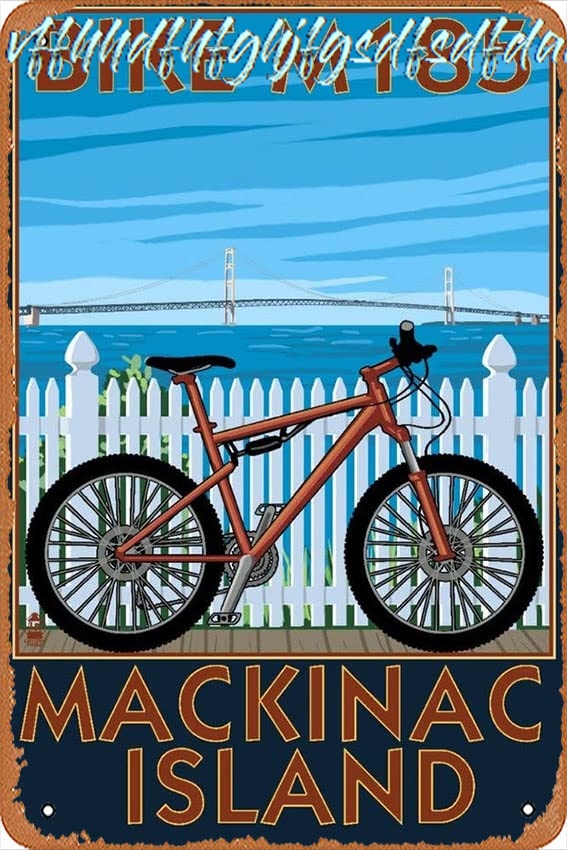 ป้ายโลหะวินเทจ แมคคินาคไอส์แลน - Mountain Biking Michigan บทวิจารณ์และราคา