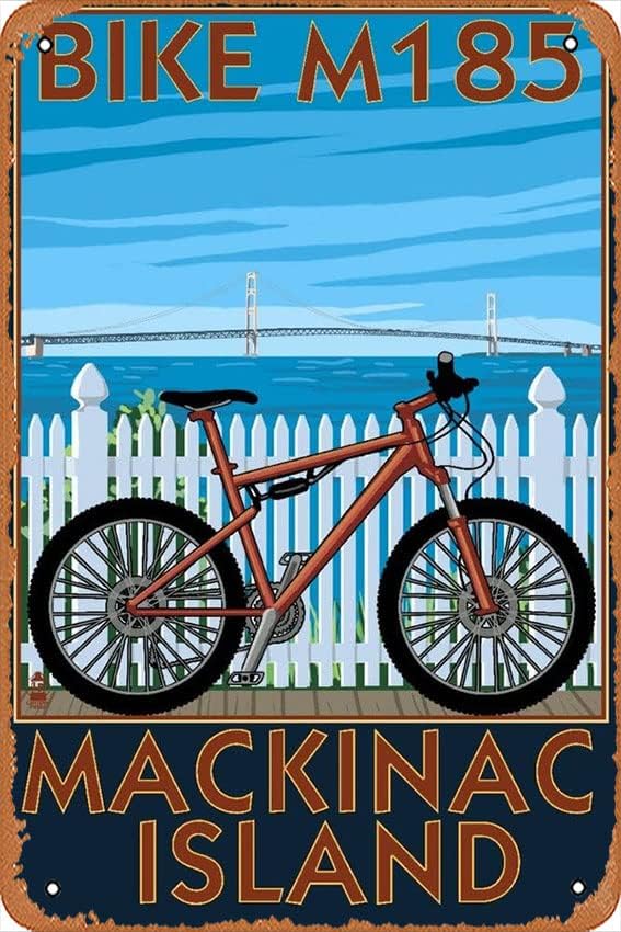 ป้ายโลหะวินเทจ แมคคินาคไอส์แลน - Mountain Biking Michigan บทวิจารณ์และราคา